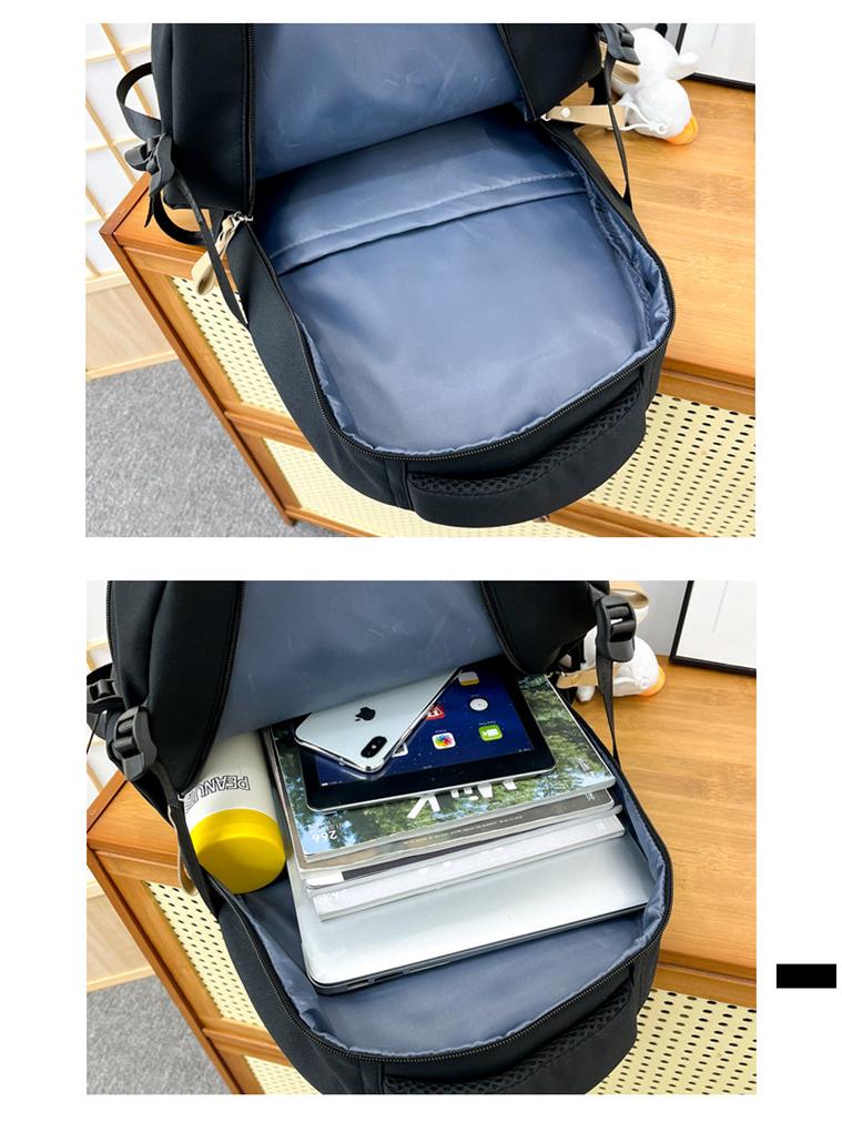 Versatile Cross-Border Campus Style Backpack for Junior High and College Students – Large Capacity, Fashionable Design, Unisex