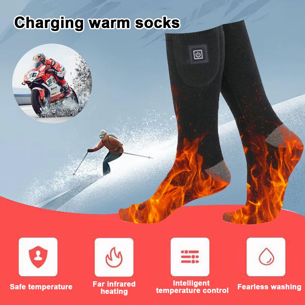 Electric Heated Socks Men Women Winter Warm Heating Socks Anti-Cold Thermal Heated Foot Warmer Outdoor Camping Ski Sports Socks