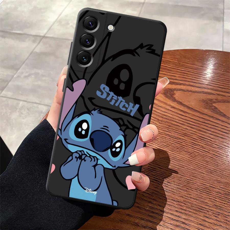 Cartoon Disney Stitch Black Soft Phone Cover Case for Samsung Galaxy A50 A04 A40 A16 A10 A12 A05 A20 A13 A30 A15 A06 A70 A17