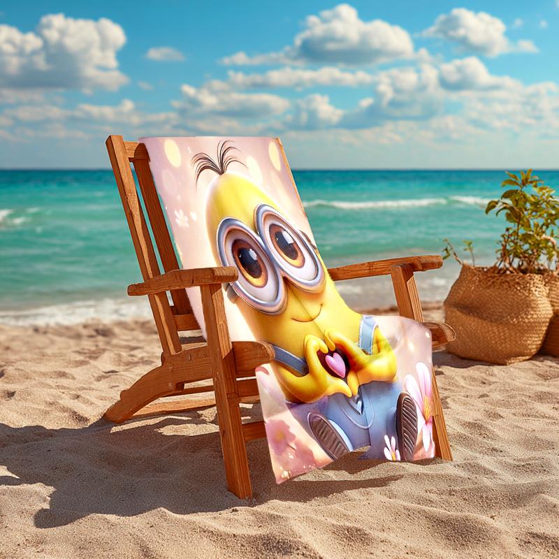 1Pc Happy Minion Celebration Beach Towel Quick Dry Multiuse For Beach Pool Gym Yoga Home Travel Christmas Halloween Xmas Gift S1275