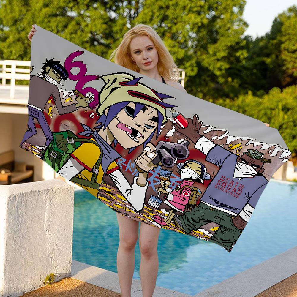 Band Rock G-Gorillaz Beach Towel Colorful Bath Towels For Girl Microfiber Quick Dry Custom Sand Free Beach Yoga Spa Gym Pool