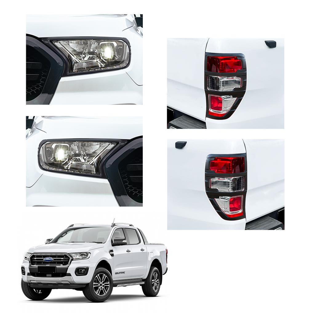 Rear Lamp Hoods Protector Tail Lights Headlight Cover Trim For Ford Ranger 2015-2025 T6 T7 T8 Wildtrak XLT XLS Sport Raptor