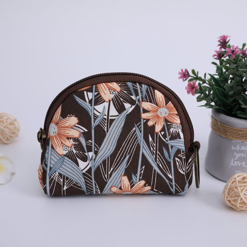 Geldbörse im pastoralen Stil mit Blumenmuster – kleine Stofftasche für Mädchen