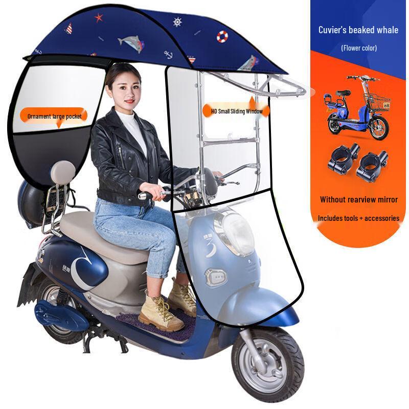 OEING Electric Vehicle Rain Canopy with Push Window
