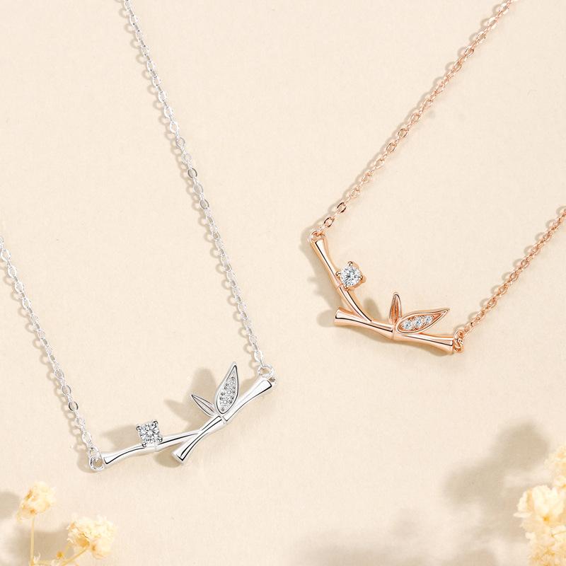 Bamboo Necklace Women's Niche Exquisite Fashion Versatile ins Cold Wind High Design Gift Women