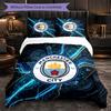 Set Lenzuola Manchester City Modello 3 Pezzi Morbida Copripiumino in Microfibra con Federe per Camera da Letto