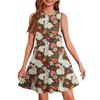 Ärmelloses Sommerkleid für Mädchen mit Aufdruck in Farbe, legeres Kleid