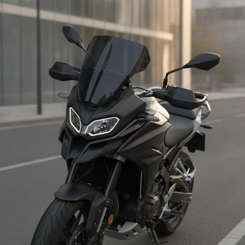 Motorcycle Windshield PreDrilled Windscreen Curved Black Acrylic for Everyday