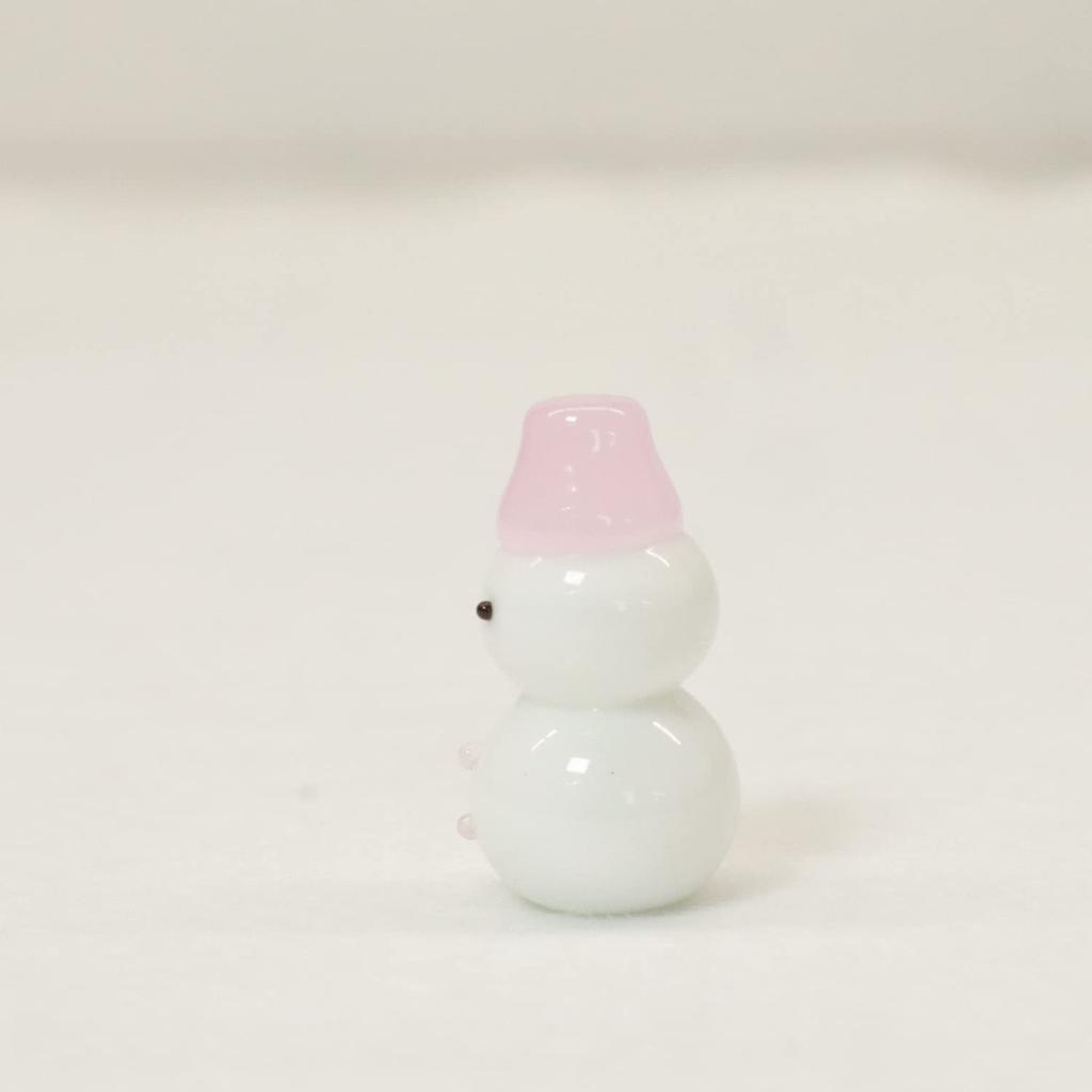 Castle Enterprise Cute Glass Craft Petit Series Snowman (Pink)