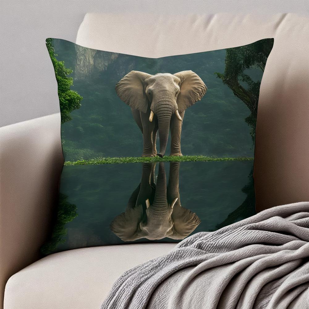 Interesting Animals Funny Cushion Cover Pillowcase Antidustmite Invisible Zipper Short Plush Sofa Cushion
