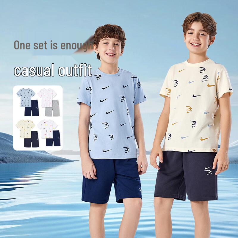 NIKE3BRAND Kids' Moisture-Wicking T-Shirt and Shorts 2-Piece Summer Set