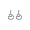 Silver Needle European and American Light Luxury Round Diamond Earrings Fashion High-end Earrings Niche Cold Wind New Earrings