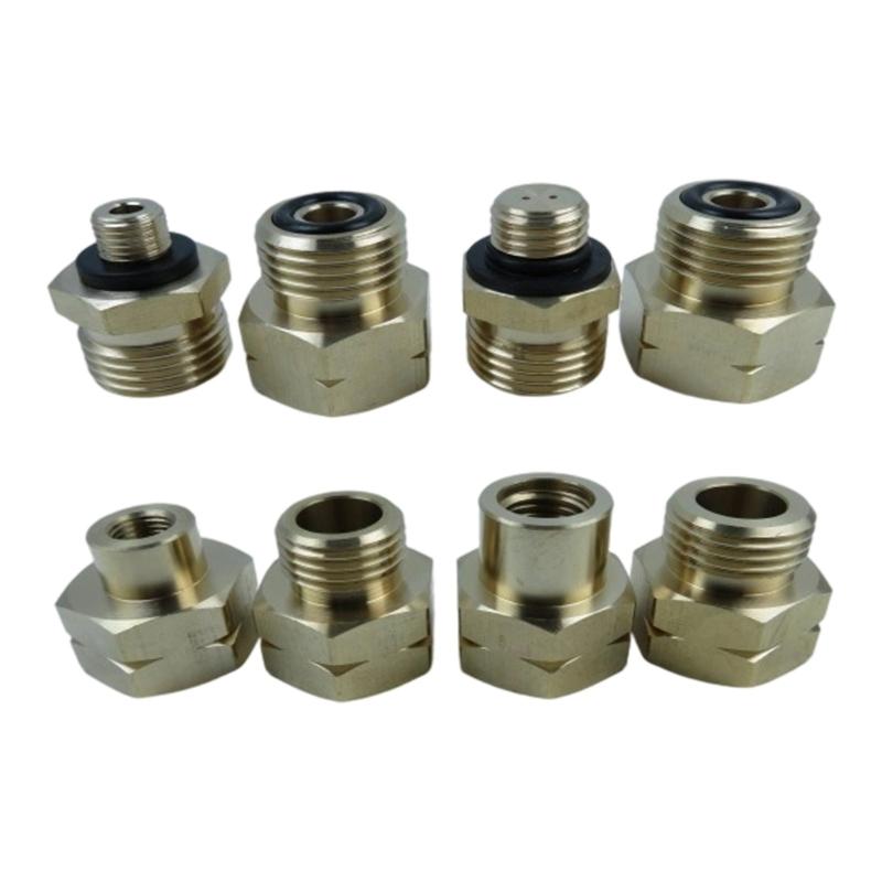 4Pcs Corrosion Resistant Gas Cylinder Connection Adapter Brass Hexagonal Connector Universals Fitting Refill Adapter
