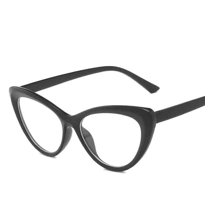 Fashion Cat Eye Reading Glasses For Women Trendy Anti-Blue Light Transparent Eyeglasses Large Frame Minimalist Computer Glasses