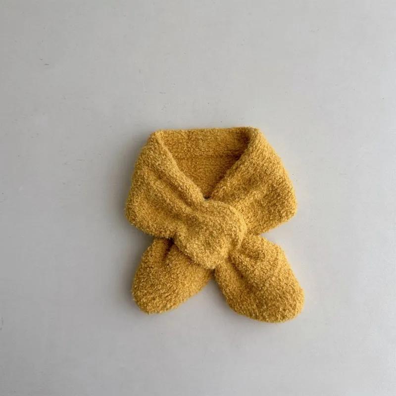 Βρεφική Κασκόλ Χειμωνιάτικη Πλεκτή Βελούδινη Μαλακή Βαμβακερή Μονόχρωμη Ευέλικτη Βρεφική Αντιανεμική Εξωτερικού Χώρου Σταυρωτή Κασκόλ Θερμότερη Κάλυψη Λαιμού