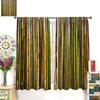 Bamboo Curta Vintage Rustic Plant Colourful Nature Tree Traditional Chinese Culture Decor Rod Pocket Window Treatments
