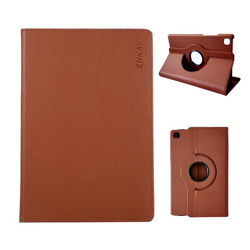 

For Samsung Galaxy Tab A7 Lite 8.7-inch Tablet Case ENKAY HAT PRINCE Litchi Texture PU Leather Cover Stand Brown