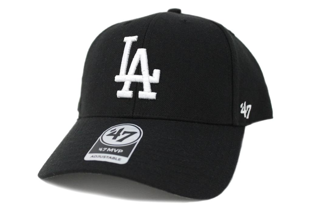 47 Brand BRAND LOS ANGELES DODGERS MVP Los Angeles Dodgers 6 Panel Cap Hat '47 '47 BLACK/Black