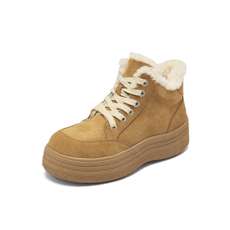 Augustine Snow Boots Women's 2025 New Winter Piled Thickened Cotton Shoes Platform Casual Sports Fluffy Short Boots