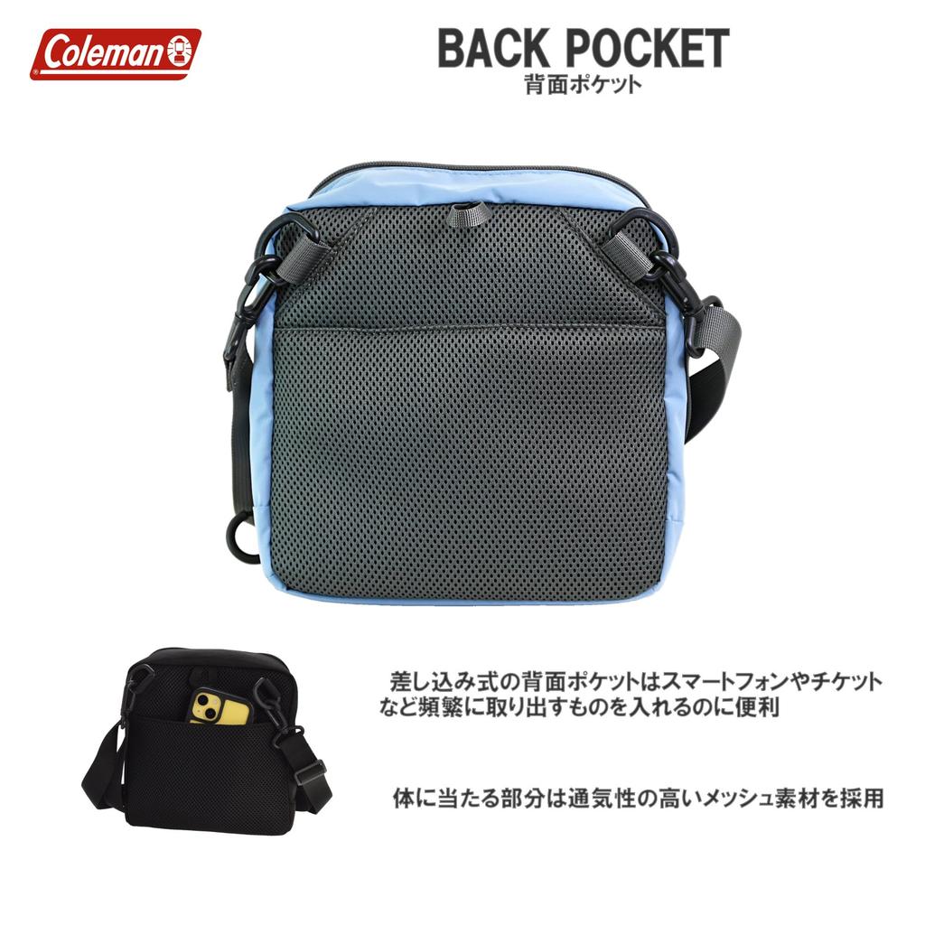 Etsumi Coleman Camera Coleman Square Shoulder Bag Shoulder Light Blue & Bag, 3.2L [Detachable Strap/Back Pocket] VCO-8799