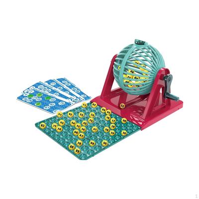 Bingo Game Set Machine Toy, Traditional Family Lotto Game, Balls with Cage for
