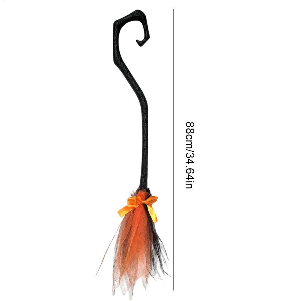 Halloween Witch Broom Witches Brooms With Ribbon Portable Scary Decorations For Front Door Outside Yard Wall Porch Home