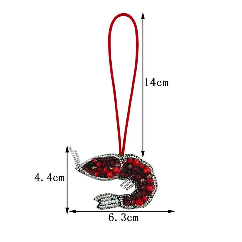 Crayfish  Beaded Bag Pendant Crab Bag Accessories Cute Creative Bag Decorative Chain Lanyard