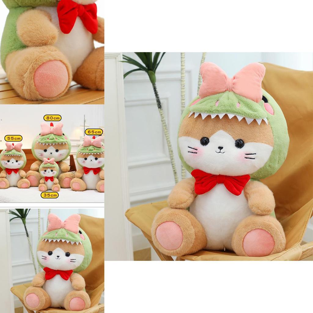 Creative Green Dinosaur Cat Plush Toy Doll Soft Stuffed Animal Pillow Birthday Gift