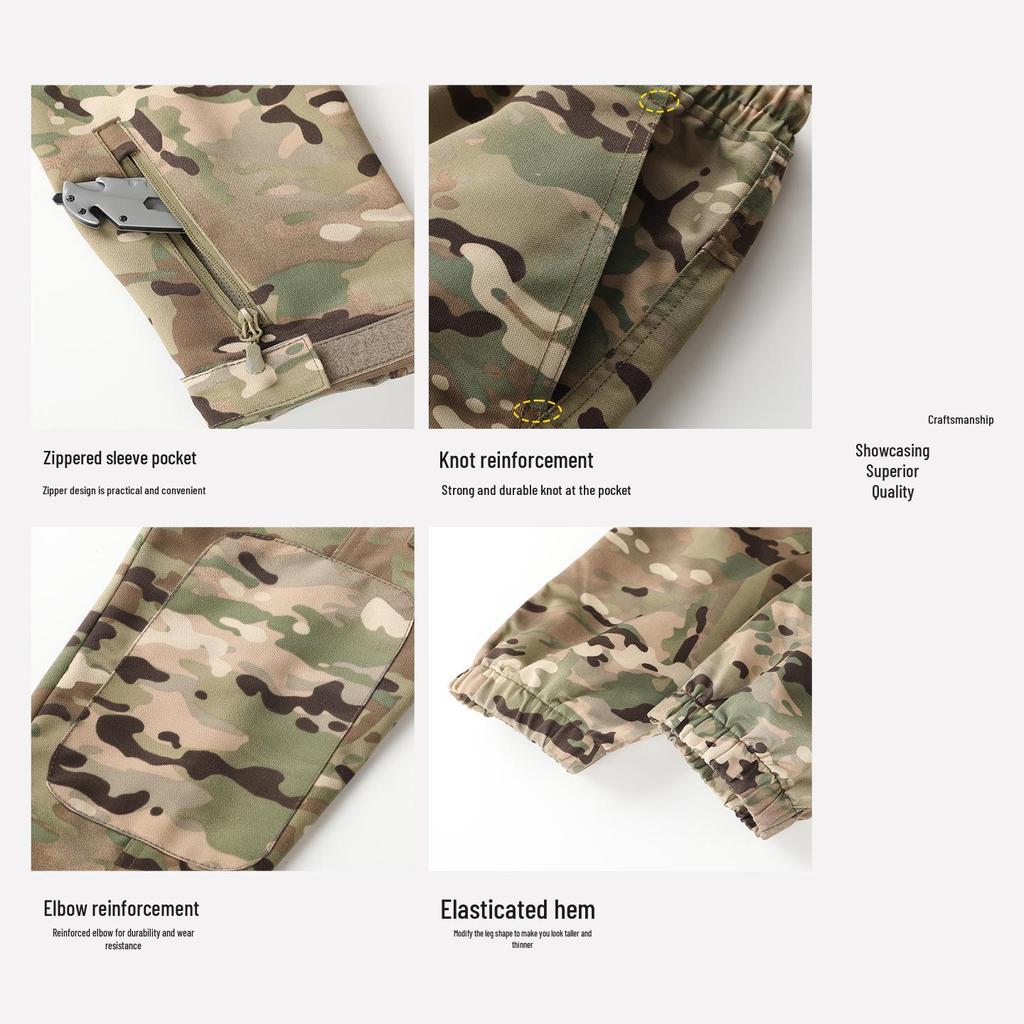 Unisex Spring/Autumn Anti-static Workwear Set: Military Camouflage, Wear-resistant, Thickened, Outdoor, Dirt-resistant, New Style.