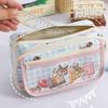 Large Capacity Stationery Bag Multi-layers Pen Pencil Case Kawaii Pencil Bag  Kids