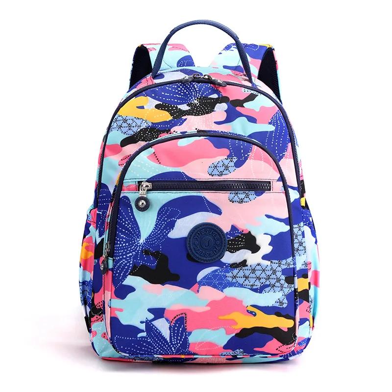 New Printing Women'S Waterproof Nylon Backpack Simple School Bag for Teenage Girl Shoulder Travel Bag School Backpack 2023