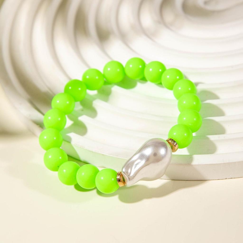 Summer New Colorful Multi Piece Pearl Acrylic Beaded Bracelet, Women's Jewelry Creative Personalized Bracelet