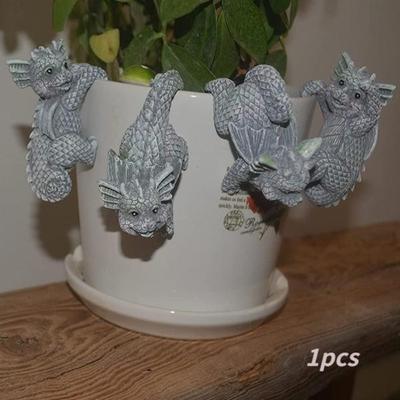 Cute Dragon Outdoor Statue Flower Pot Decoration Garden Sculpture Resin Crafts