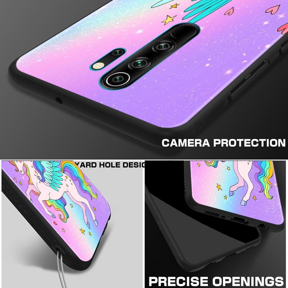 Cute Cartoon Rainbow Unicorn Animal Phone Case For Xiaomi Redmi 9 9C NFC 9T 10 10C 6 8 A K40 K50 Pro Plus Soft Shell Cover Cases