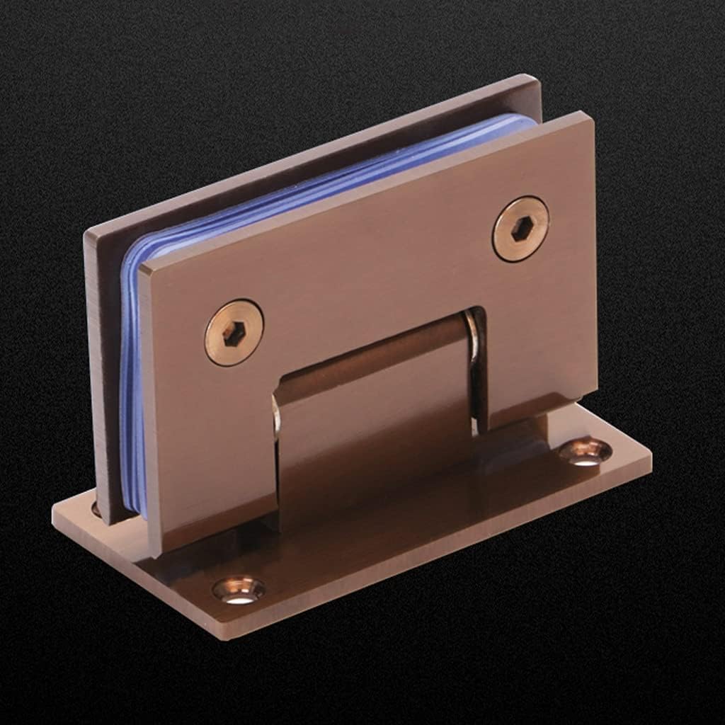 TJLSS Rose Gold Glass Door Hinge, Frameless Tempered Bathroom Clamp 90 Degree Casement Bathroom Glass Door Shower Room Hinge