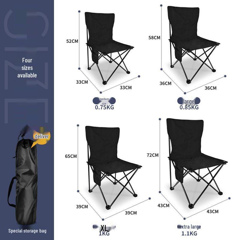 Portable Extra Thick Folding Camping Chair with Backrest for Outdoor Use