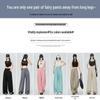 Women's Summer Blue Wide-Leg Ice Silk Pants - Casual Pleated Zen Style