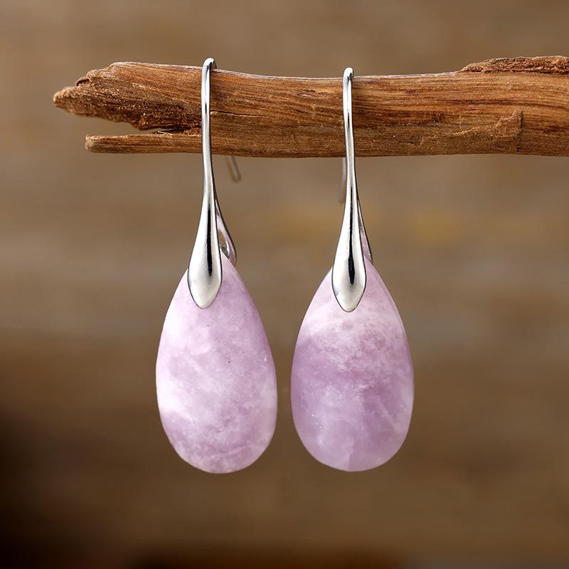 Luxury European and American new simple and high-quality natural stone tiger eye pendant earrings earrings jewelry popular jewelry