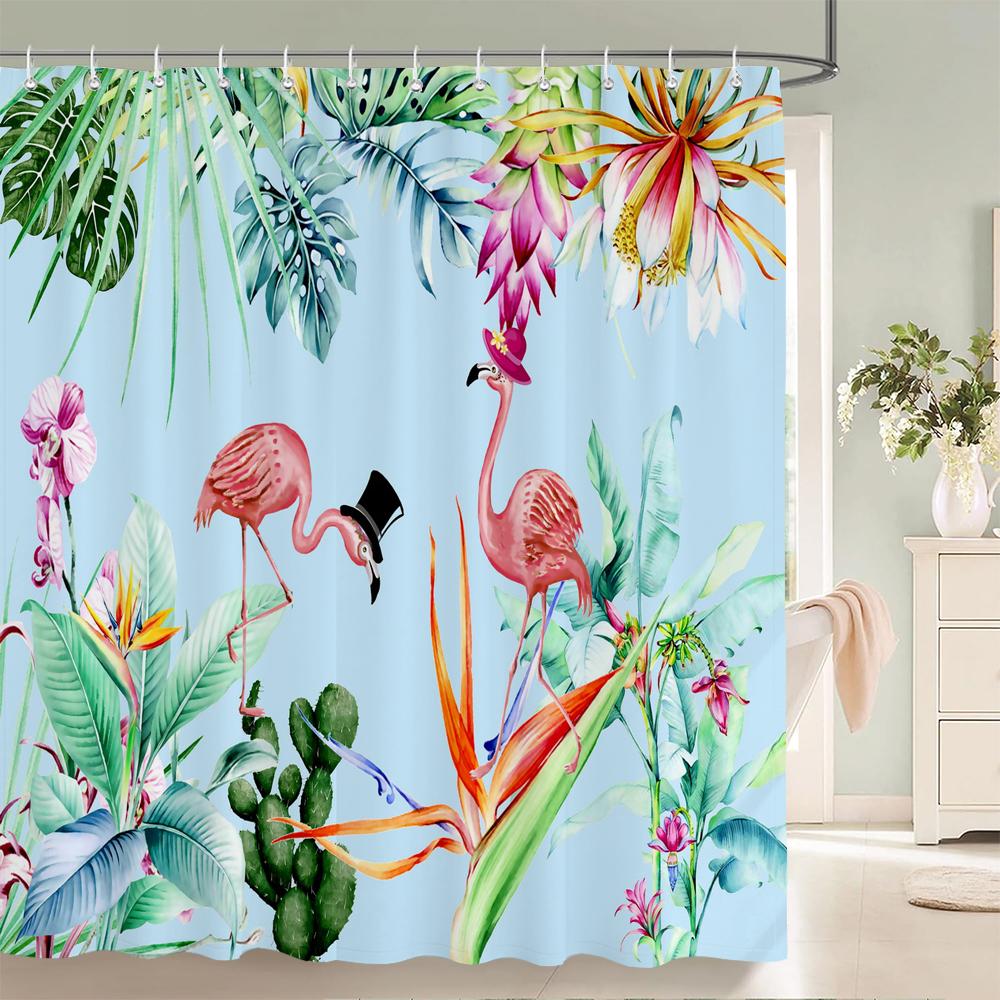 

Водонепроницаемая шторка для душа с листьями цветов для ванной комнаты, шторки для ванны, 3D-принт, полиэстеровая ткань, декор, шторки для душа разных размеров W90xH180cm