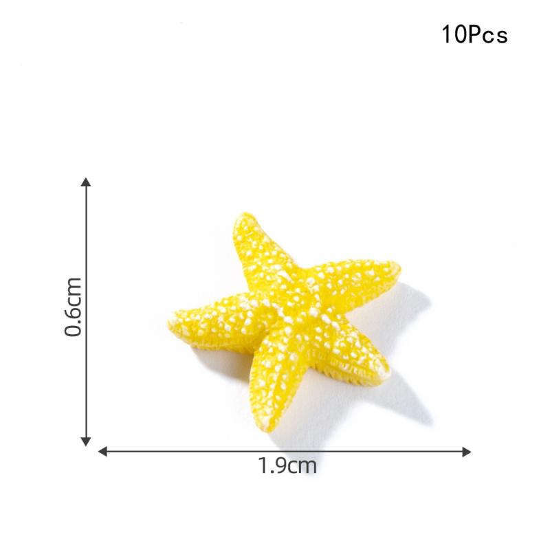 10Pcs Cartoon Small Starfish Sea Cucumber Ornaments Resin Fish Tank Landscaping Ornaments Diy Home Decoration Accessories Gifts