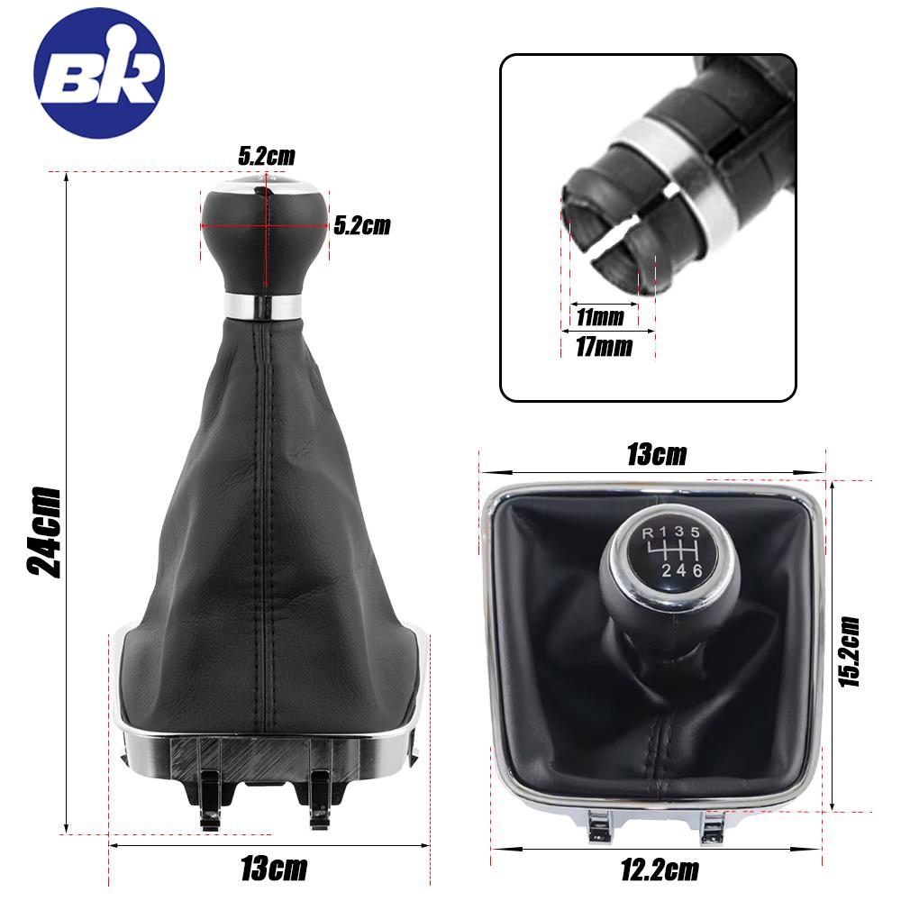 New Product Car Accessories Manual 5/6 Speed Leather For VW Tiguan 2007 2008 2009 2010 2011 Gear Shift Knob With Dust Cover