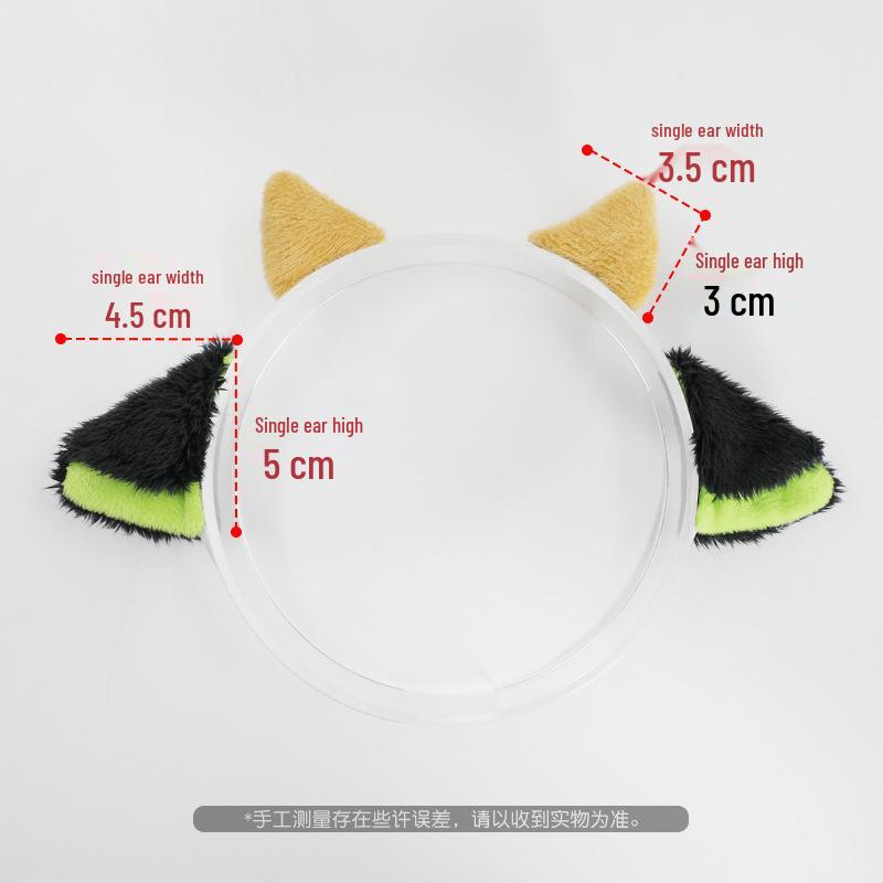 20cm Cute Plush Labubu Doll with Sheep Ears Headband