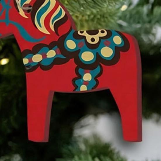6/12Pcs Christmas Ornament Colorful Horse Design Hanging Decoration with Lanyard Christmas Tree Tabletop Wall Parties Decor