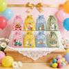 12pcs Easter Bunny Linen Gifts Drawstring Bags Happy Easter Small Drawstring Favor Pouches For Wedding Party Candy Bag
