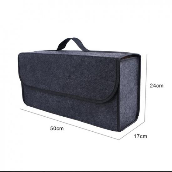Foldable Felt Car Trunk Storage Box Dark Gray Car Organizer Stowing Tidying Box
