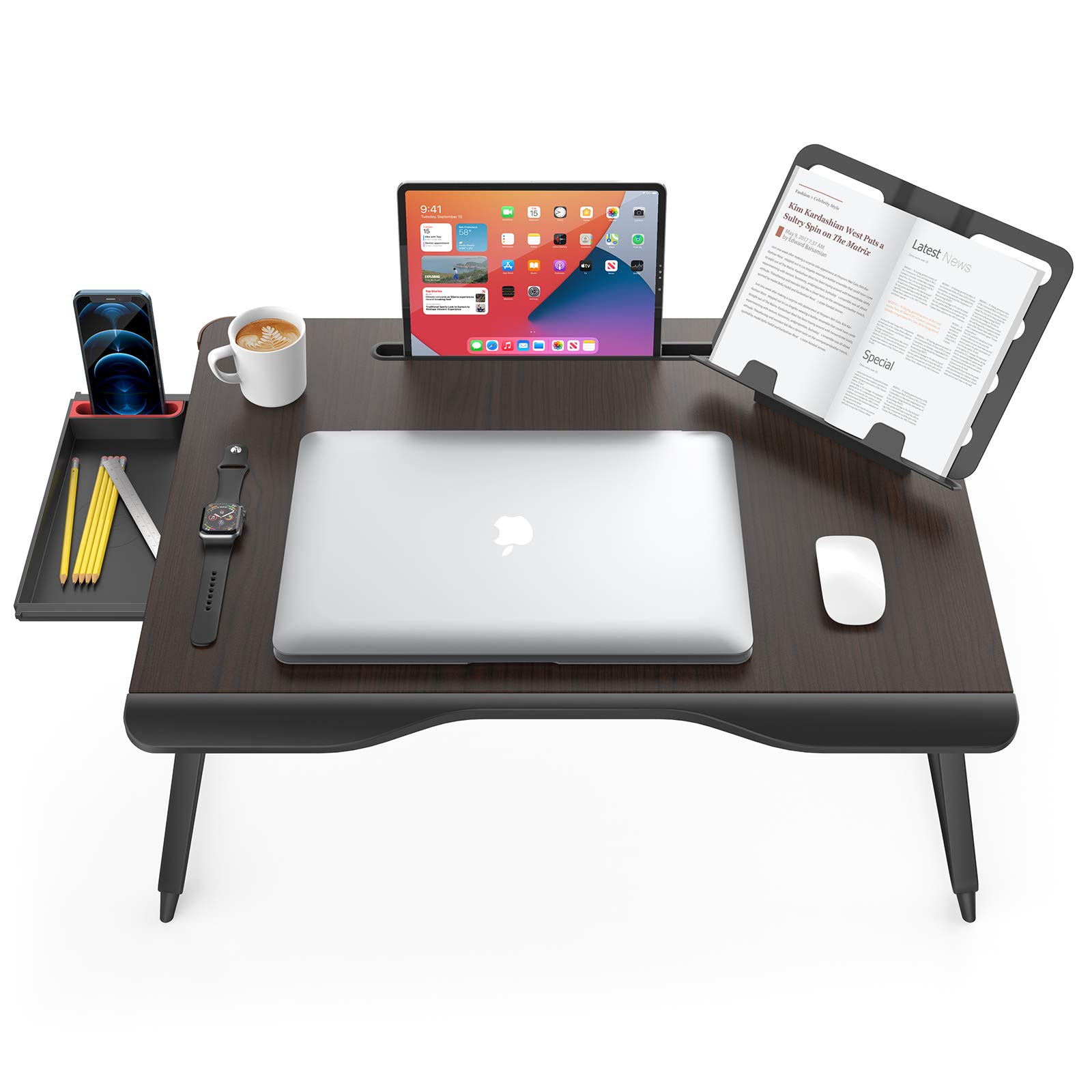 

SAIJI Складной прикроватный столик для ноутбука, мини-прикроватный компьютер, низкий столик чабудай, нагрузка 40 кг, идеально подходит для и одинарного проживания, стол, стол, подставка, подставка, стол, чёрный