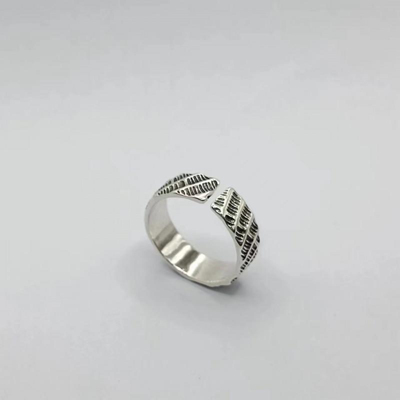 Handmade Minimalist Vintage Adjustable Ring Men Women Sterling Geometric Design Unisex Fashion Band