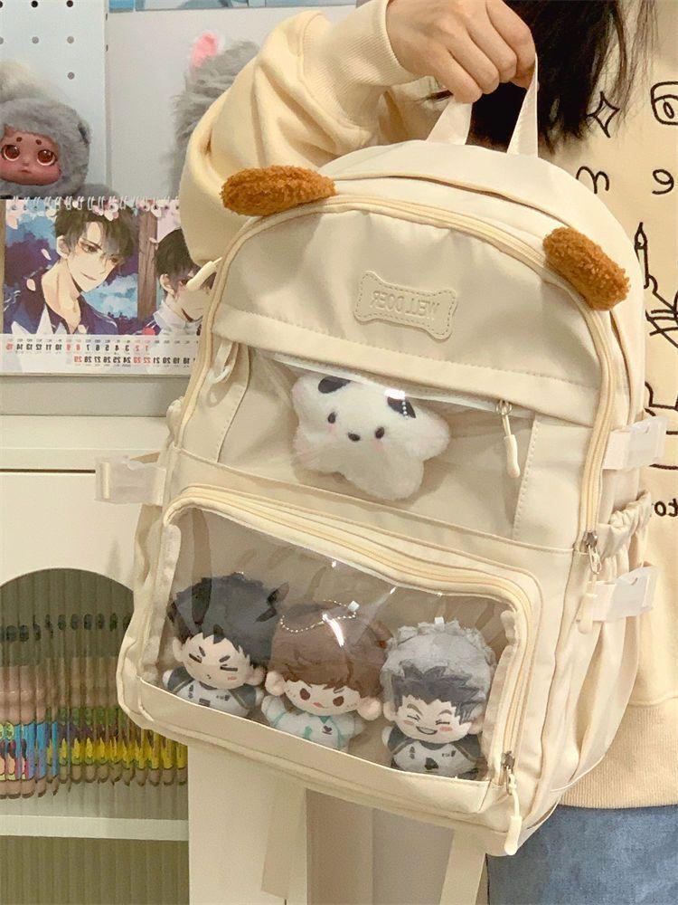 Cute Large Capacity Lightweight Backpack Simple Ita Bag For Dolls School Travel Rucksack For Women 40X30X15CM