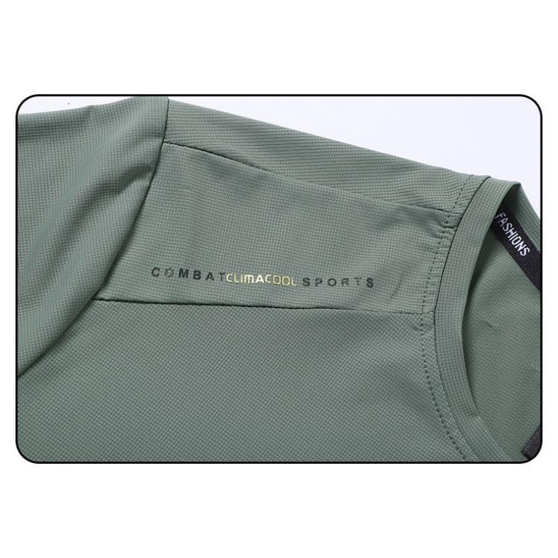 Men's Running Quick Drying T-shirts Breathable Hiking Fishing Tees Soft Outdoor Sports Short Shirt Summer