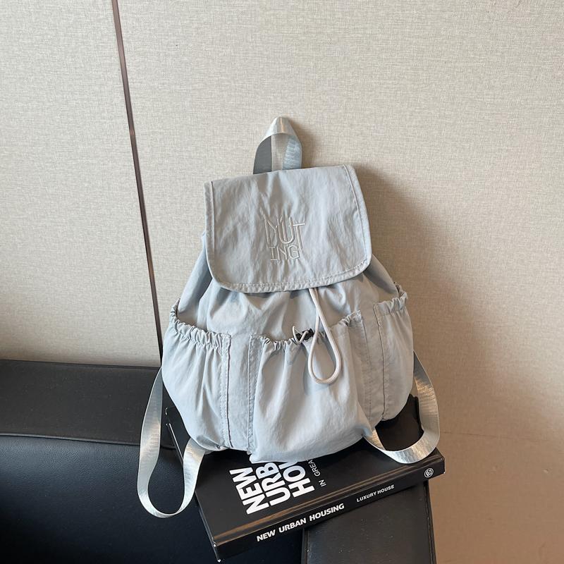 Simple Casual Solid String Large Capacity Backpacks Fashion Versatile Classic Style Stylish Design Backpacks for Women 2025 New